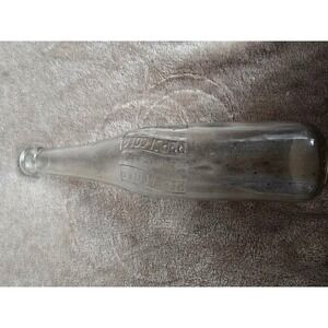 Vintage Pepsi-Cola Glass Bottle Embossed Textured Soda Bottle Clear 10oz, 1940's